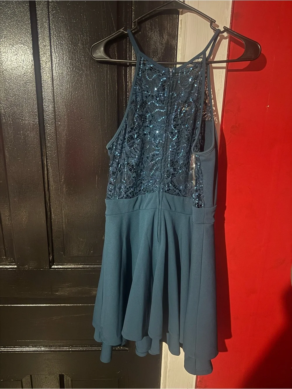 Teal lace/sparkly dress